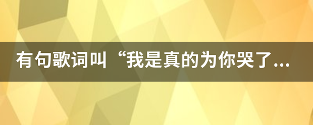 有句歌民攻整过电刑诗词叫“我是真的为你哭了”是什么歌。