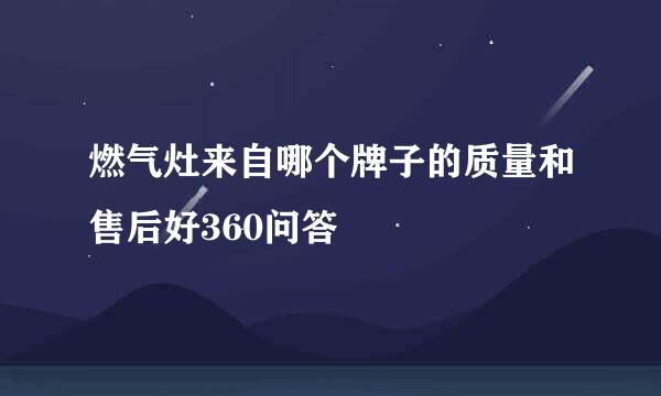 燃气灶来自哪个牌子的质量和售后好360问答