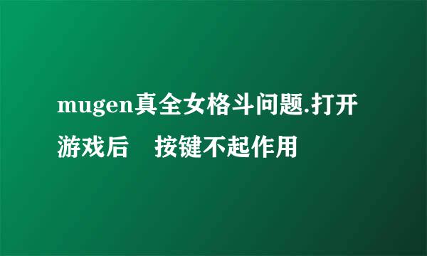 mugen真全女格斗问题.打开游戏后 按键不起作用