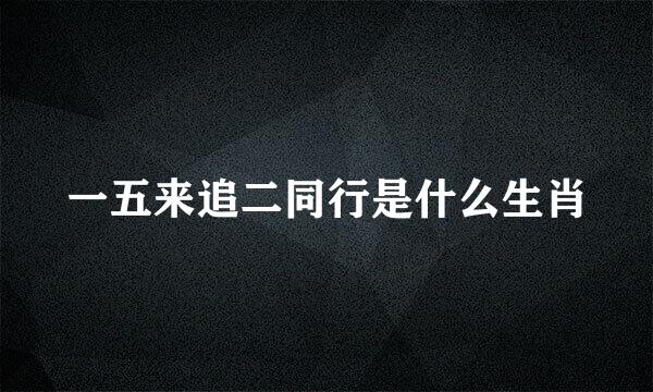 一五来追二同行是什么生肖