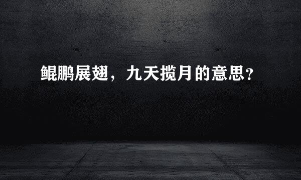 鲲鹏展翅，九天揽月的意思？