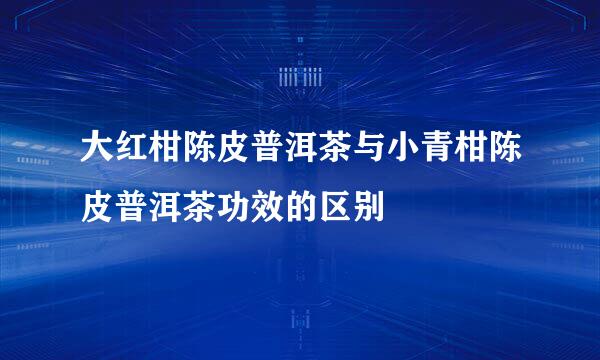 大红柑陈皮普洱茶与小青柑陈皮普洱茶功效的区别