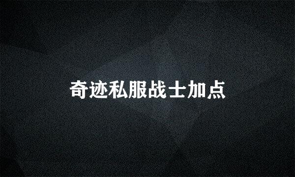 奇迹私服战士加点