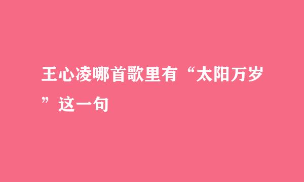 王心凌哪首歌里有“太阳万岁”这一句