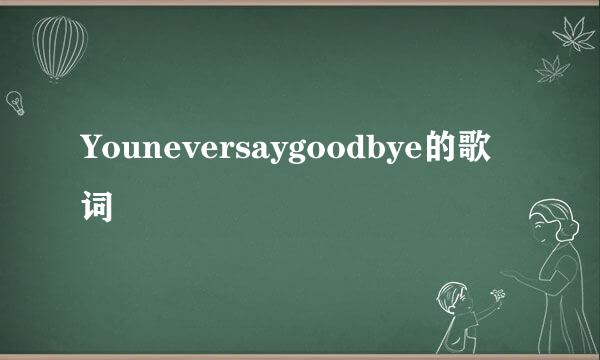 Youneversaygoodbye的歌词