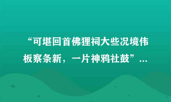 “可堪回首佛狸祠大些况境伟板察条新，一片神鸦社鼓”写了什么