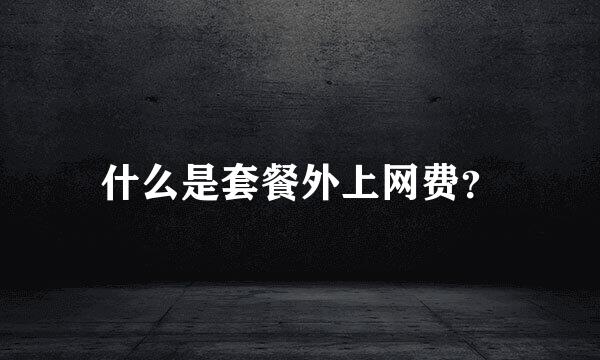什么是套餐外上网费？