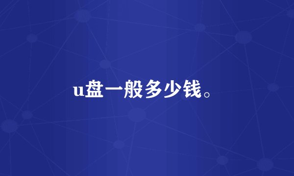 u盘一般多少钱。