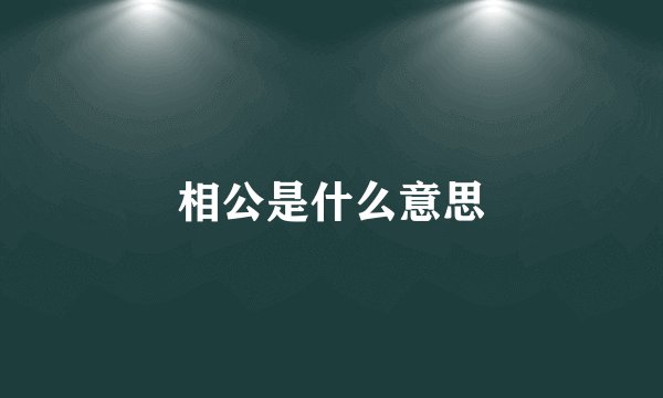相公是什么意思