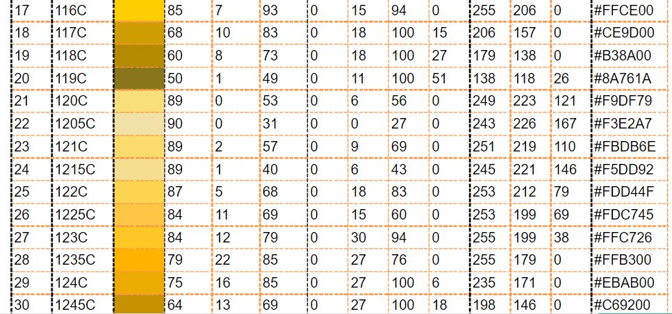 急用！RAL色卡对应CMYK值