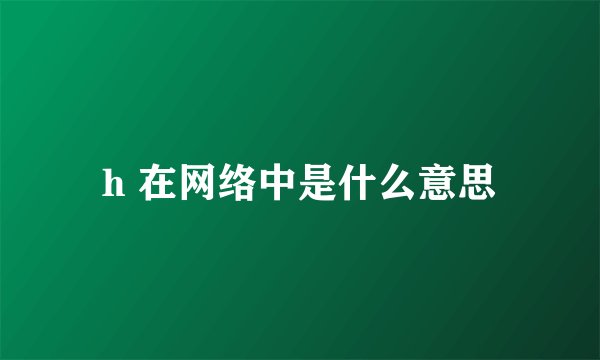 h 在网络中是什么意思