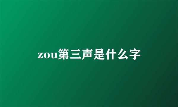 zou第三声是什么字