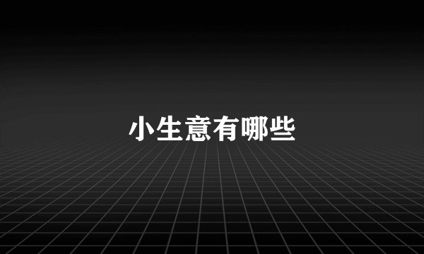 小生意有哪些