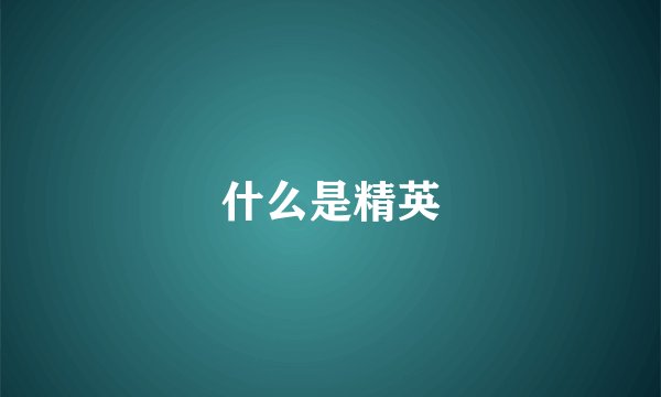 什么是精英