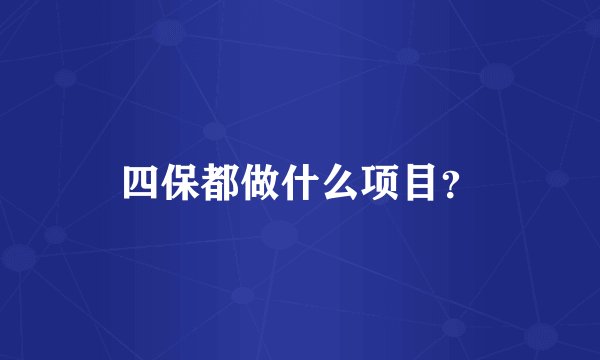 四保都做什么项目？