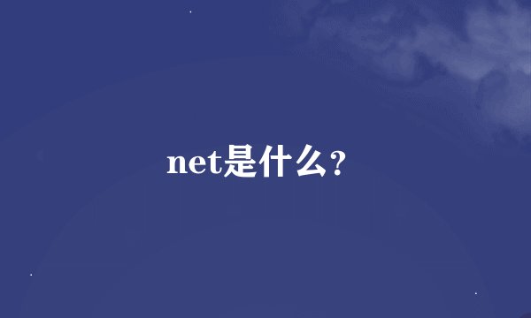 net是什么？