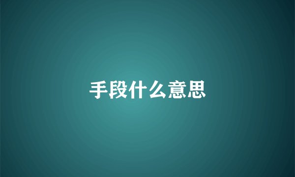 手段什么意思