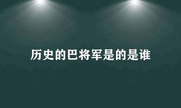 历史的巴将军是的是谁