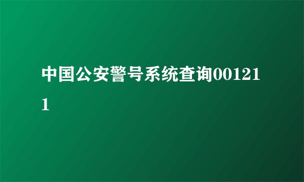 中国公安警号系统查询001211