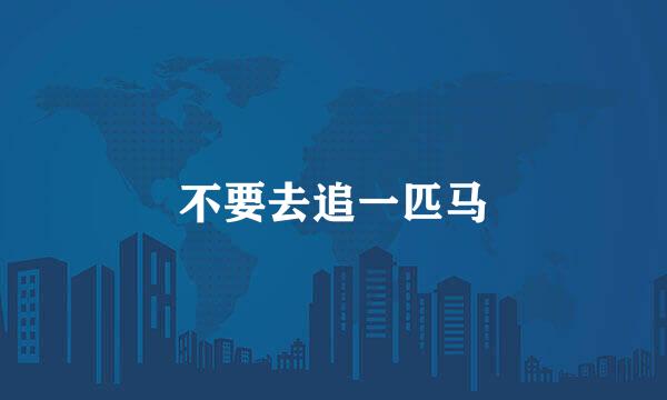 不要去追一匹马