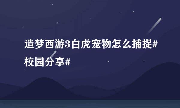 造梦西游3白虎宠物怎么捕捉#校园分享#