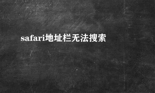 safari地址栏无法搜索