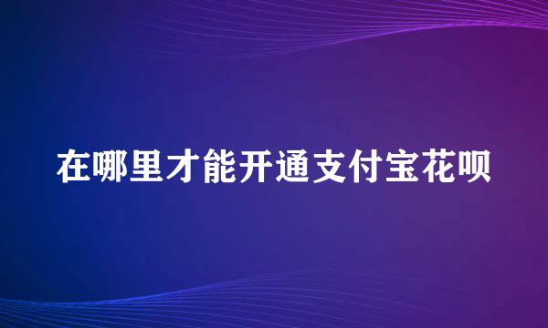 在哪里才能开通支付宝花呗