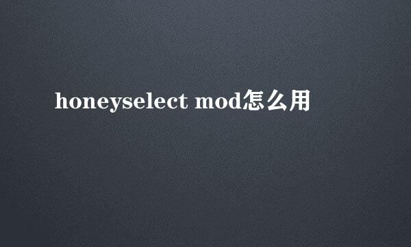 honeyselect mod怎么用