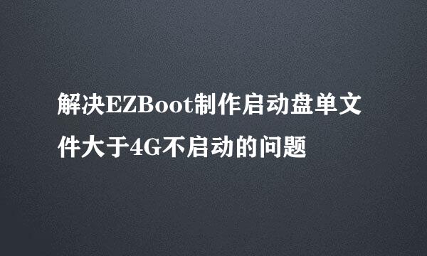解决EZBoot制作启动盘单文件大于4G不启动的问题