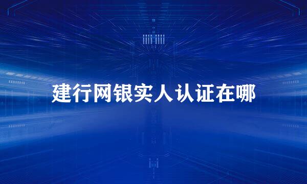 建行网银实人认证在哪