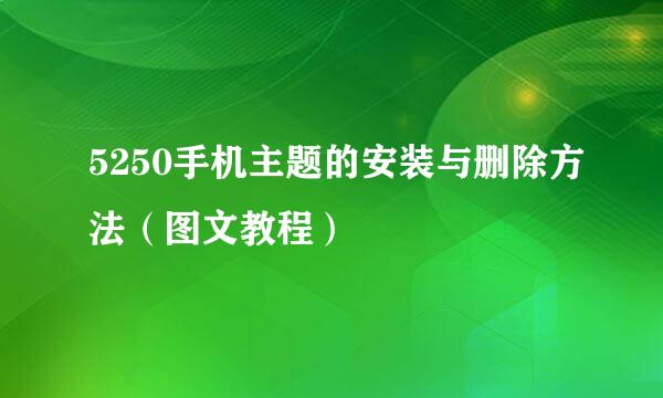 5250手机主题的安装与删除方法（图文教程）