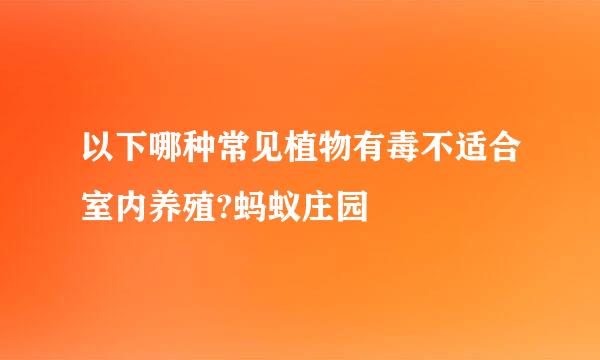 以下哪种常见植物有毒不适合室内养殖?蚂蚁庄园