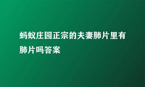 蚂蚁庄园正宗的夫妻肺片里有肺片吗答案