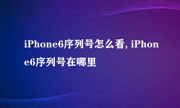 iPhone6序列号怎么看, iPhone6序列号在哪里