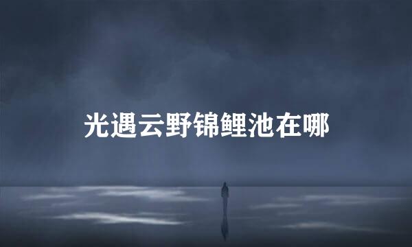 光遇云野锦鲤池在哪