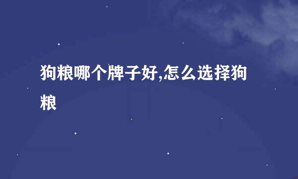 狗粮哪个牌子好,怎么选择狗粮