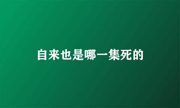 自来也是哪一集死的