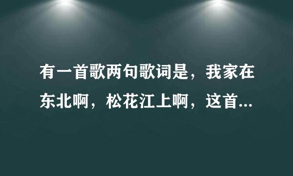 有一首歌两句歌词是，我家在东北啊，松花江上啊，这首歌的歌名是什么