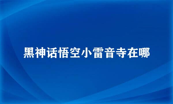 黑神话悟空小雷音寺在哪