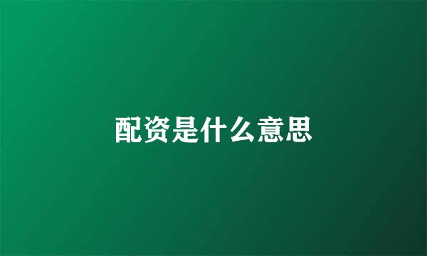配资是什么意思