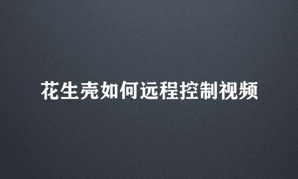 花生壳如何远程控制视频
