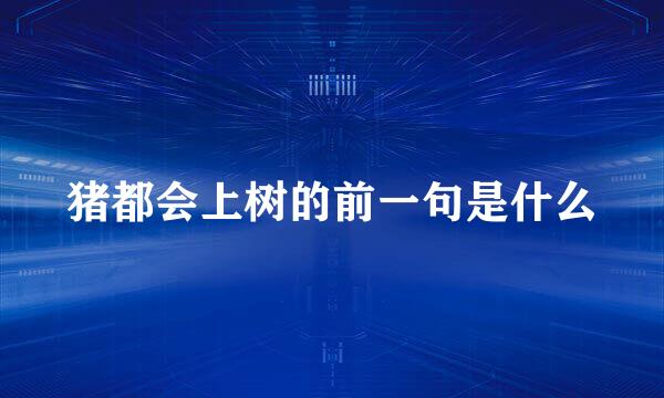 猪都会上树的前一句是什么