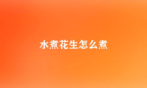 水煮花生怎么煮