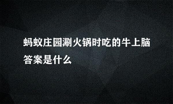 蚂蚁庄园涮火锅时吃的牛上脑答案是什么