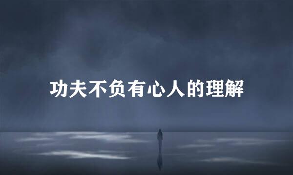 功夫不负有心人的理解