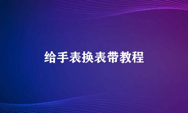 给手表换表带教程