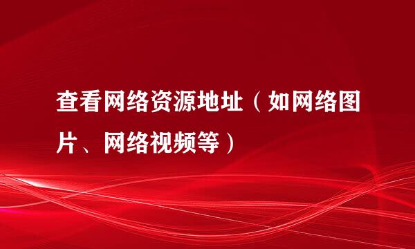 查看网络资源地址（如网络图片、网络视频等）