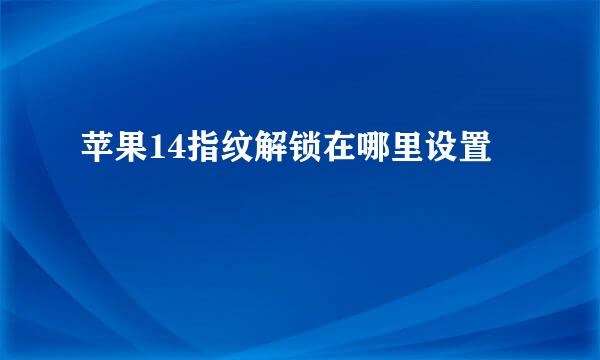 苹果14指纹解锁在哪里设置