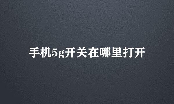 手机5g开关在哪里打开