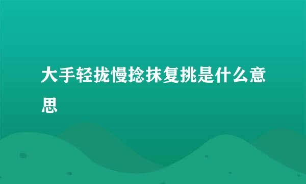大手轻拢慢捻抹复挑是什么意思